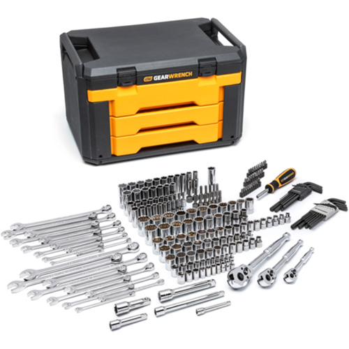 Jeu d'outils pour m&eacute;canicien dans boîte de rangement &agrave; trois tiroirs Stor-it Systems