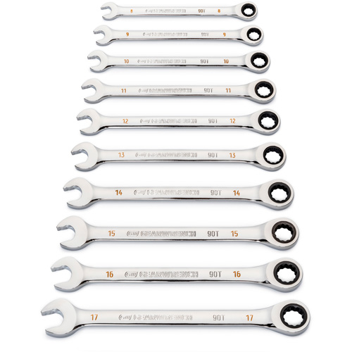90-Tooth 12 Point Wrench Set, Ratcheting Combination, 12 Pieces, Metric Stor-it Systems