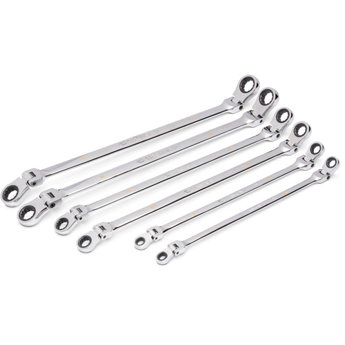 90-Tooth 12 Point Metric GearBox Double Ratcheting Wrench Set, Flex Head, 6 Pieces, Metric Stor-it Systems