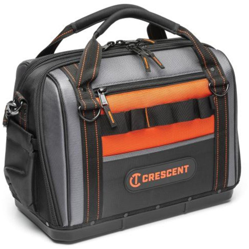 Sac ouvert de 17" pour outils d'ouvrier, Polyester, 3 pochettes, Noir/Gris/Orange Stor-it Systems