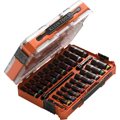 KNECT Drive Socket Set, 23 Pcs, Impact, 3/8" Drive Size, Deep Stor-it Systems