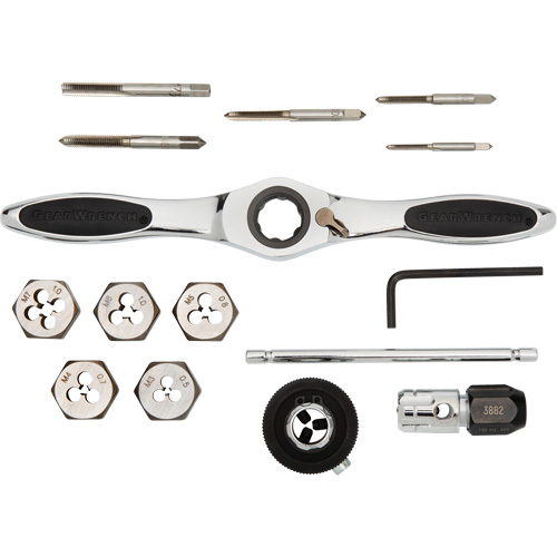 Jeu de tarauds et fili&egrave;res &agrave; cliquet m&eacute;triques, 15 Morcea Stor-it Systems