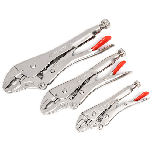 Curved Jaw Locking Pliers with Wire Cutter Set, 3 Pieces Stor-it Systems