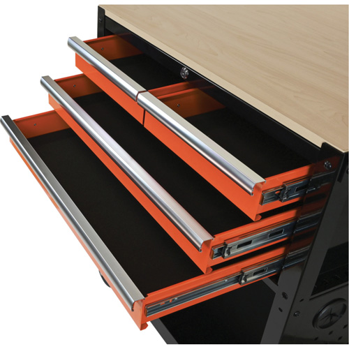 Chariot utilitaire, 4 tiroirs, Noir/Orange Stor-it Systems