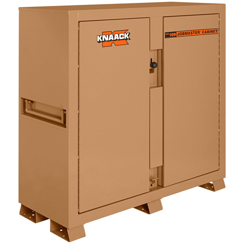 Model 109 Jobsite Cabinet with Padlock, Steel, 47.5 Cubic Feet, Tan Stor-it Systems