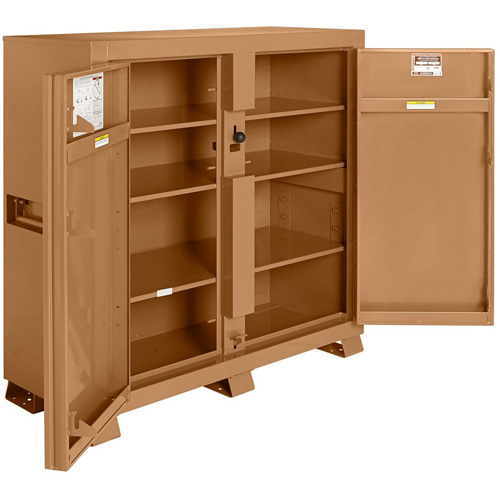 Model 109 Jobsite Cabinet with Padlock, Steel, 47.5 Cubic Feet, Tan Stor-it Systems