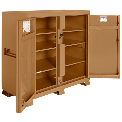 Model 139 Jobsite Cabinet with Padlock, Steel, 59.4 Cubic Feet, Tan Stor-it Systems
