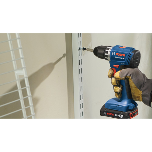 Compact Brushless Drill/Driver Kit, Lithium-Ion, 18 V, 1/2" Chuck, 400 in-lbs. Torque Stor-it Systems