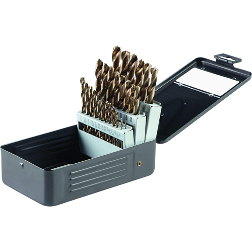 Gold Oxide Drill Bit Set, 29 Pieces, High Speed Steel Stor-it Systems