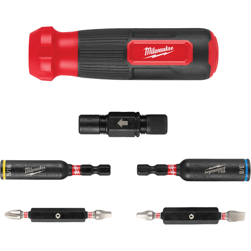 Tournevis multi-usage 8-en-1 avec embouts et tourne-&eacute;crous &agrave; chocs SHOCKWAVE, 8-1/3" lo, Prise Coussin&eacute;e Stor-it Systems