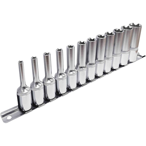 Jeu de douilles externes Torx, 12 Mcx, Prise de 3/8", Profond Stor-it Systems