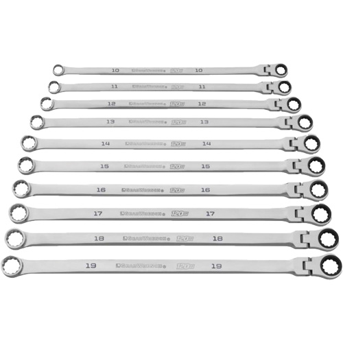 Jeu de cl&eacute;s Gearbox &agrave; t&ecirc;te flexible XL et cannelure universelle 120XP, Cl&eacute; polygonale, 10 morceaux, Imp&eacute;rial Stor-it Systems
