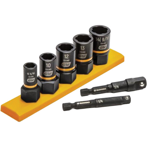 Jeu de douilles d'extraction m&eacute;trique Bolt Biter, 7 Mcx, Chocs, Prise de 1/4"/3/8" Stor-it Systems