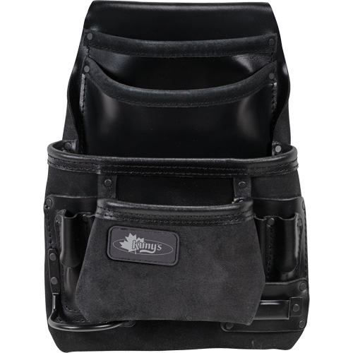 Phantom Collection Heavy-Duty Nail & Tool Bag, Leather, 10 Pockets, Black Stor-it Systems