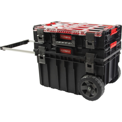 Ensemble roulant de coffres &agrave; outils Arx de 2 morceaux, 23-4/5" x 16" x 20-3/5", Noir Stor-it Systems
