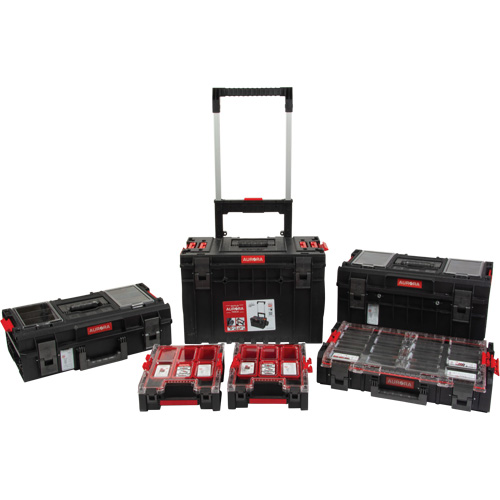 Ensemble de d&eacute;part roulant de coffres &agrave; outils Arx de 5 morceaux, 25-1/5" x 19" x 54-3/5", Noir Stor-it Systems