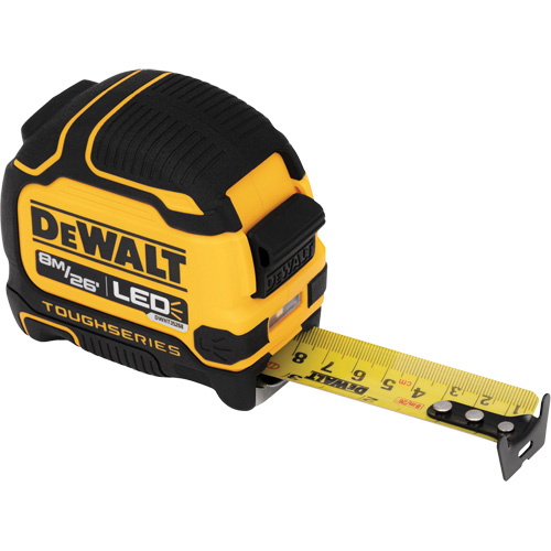 TOUGHSERIES Lighted Tape Measure, 26'/8 m, Imperial & Metric Graduations Stor-it Systems