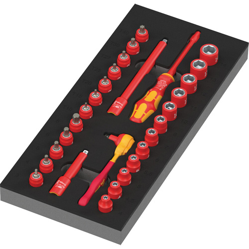 Foam Insert 8007 A VDE Zyklop VDE Ratchet Set 1, 1000 V, 30 Pcs Stor-it Systems