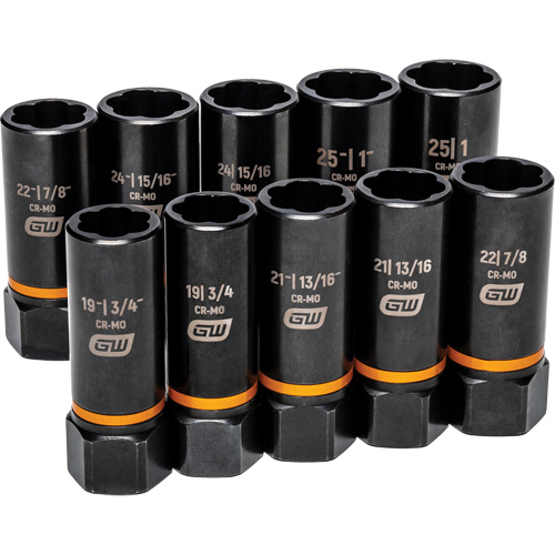 Jeu de douilles d'extraction Bolt Biter, 10 Mcx, Chocs, Prise de 1/2", Profond Stor-it Systems