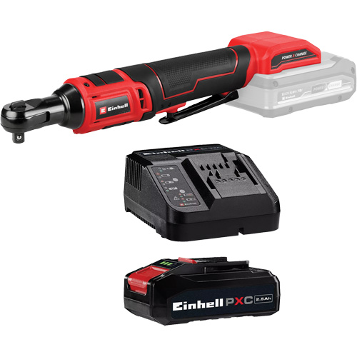 Cl&eacute; &agrave; cliquet sans fil avec batterie 2,5 Ah PXC et ensemble chargeur de d&eacute;part, 18 V, Prise de 3/8" Stor-it Systems