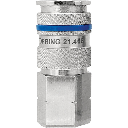 QUIKSILVER Industrial Quick Coupler, Nickel Plated Brass, 3/8", Female NPT, 435 PSI Stor-it Systems