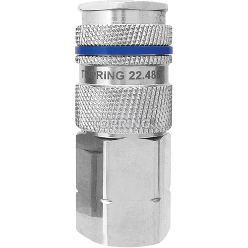 QUIKSILVER Industrial Quick Coupler, Nickel Plated Brass, 1/2", Female NPT, 500 psi Stor-it Systems