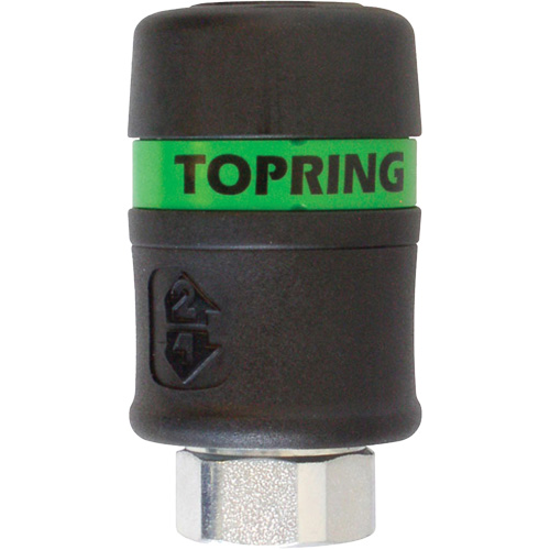 TOPQUIK Ultraflo 7.8 mm Quick Coupler, Polyester Composite, 3/8", Female NPT, 174 PSI Stor-it Systems