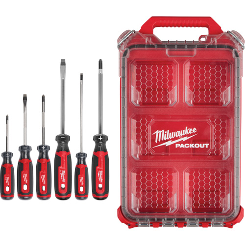 Ensemble de tournevis &agrave; prise coussin&eacute;e avec organisateur compact &agrave; profil bas PACKOUT, 6 m Stor-it Systems