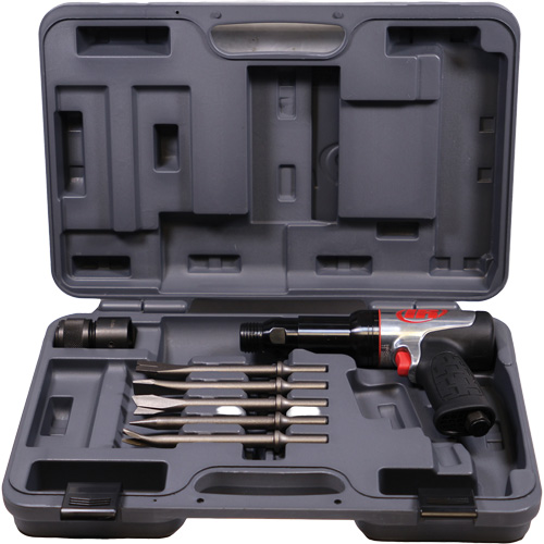 Heavy-Duty Air Hammer with Chisels, 21.8 CFM, 1/4" NPT, 2600 BPM, 3/4" x 3-3/4" (0.0mm x 0.0mm) Stor-it Systems