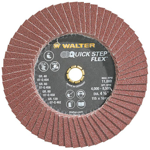 Disque &agrave; lamelles QUICK-STEP FLEX, 4-1/2" x Type 29, Grain 80, Oxyde d'aluminium Stor-it Systems