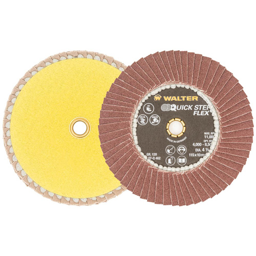 Disque &agrave; lamelles QUICK-STEP FLEX, 4-1/2" x Type 29, Grain 120, Oxyde d'aluminium Stor-it Systems