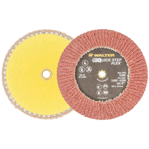Disque &agrave; lamelles QUICK-STEP FLEX, 6" x Type 29, Grain 40, Oxyde d'aluminium Stor-it Systems