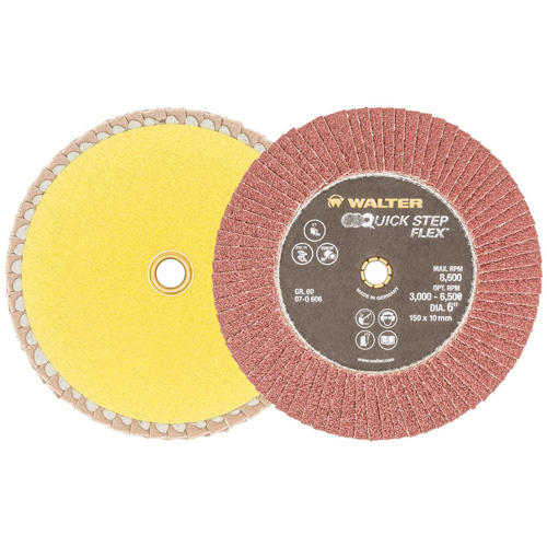 Disque &agrave; lamelles QUICK-STEP FLEX, 6" x Type 29, Grain 60, Oxyde d'aluminium Stor-it Systems