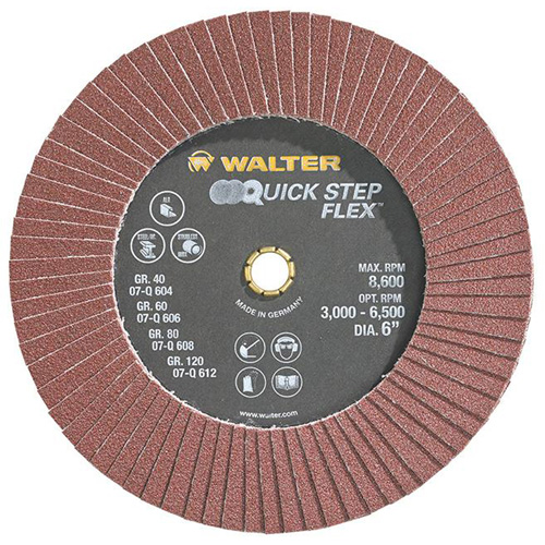 Disque &agrave; lamelles QUICK-STEP FLEX, 6" x Type 29, Grain 80, Oxyde d'aluminium Stor-it Systems