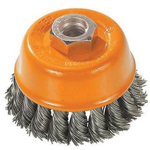 Brosse &agrave; fils nou&eacute;s torsad&eacute;s, 3" dia. x M10x1,25 arbre Stor-it Systems