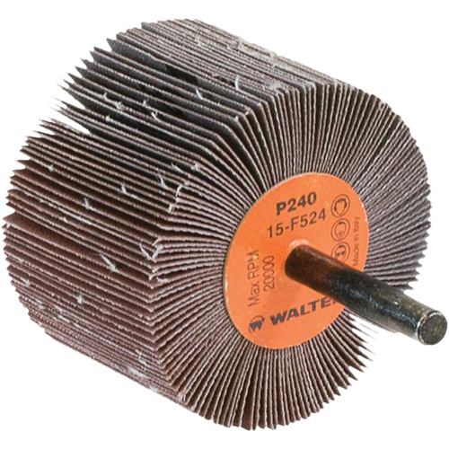 Flap Wheels-Coolcut Flap Wheels, Aluminum Oxide, 240 Grit, 2-1/2" x 1-1/2" x 1/4" Stor-it Systems