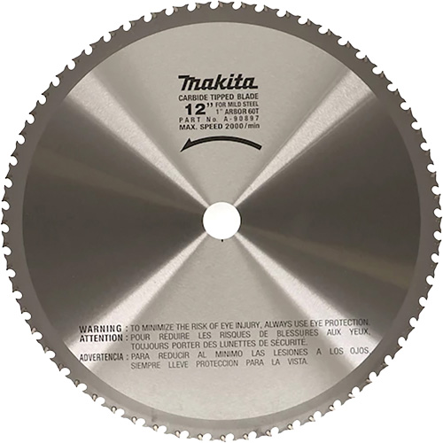 Cut Off Saw Blade for Portable Cut Off Saws, 12", 60 Teeth, Metal Use Stor-it Systems