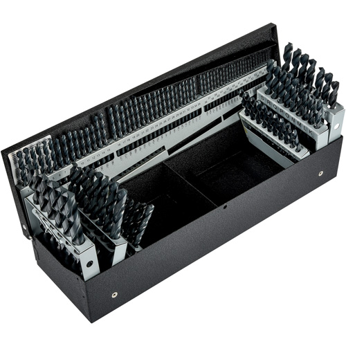Jeu de forets s&eacute;rie courte combin&eacute;s, 115 morceaux, Acier rapide Stor-it Systems