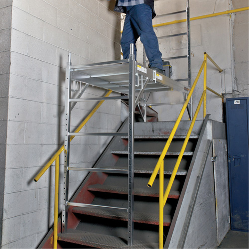 Mobile Work Scaffolding - Maxi Square Scaffolding, Aluminum Frame, 74" D x 75" H Stor-it Systems
