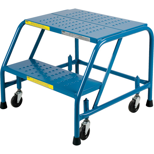 Rolling Step Ladder, 2 Steps, 18" Step Width, 19" Platform Height, Steel Stor-it Systems