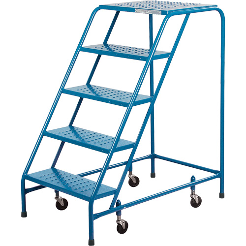 Escabeau roulant, 5 marches, Largeur de la marche 18", Hauteur de la plateforme 46", Acier Stor-it Systems