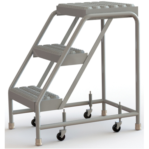 &eacute;chelles roulantes, 3 marches, Largeur de la marche 16", Hauteur de la plateforme 30", Aluminium Stor-it Systems