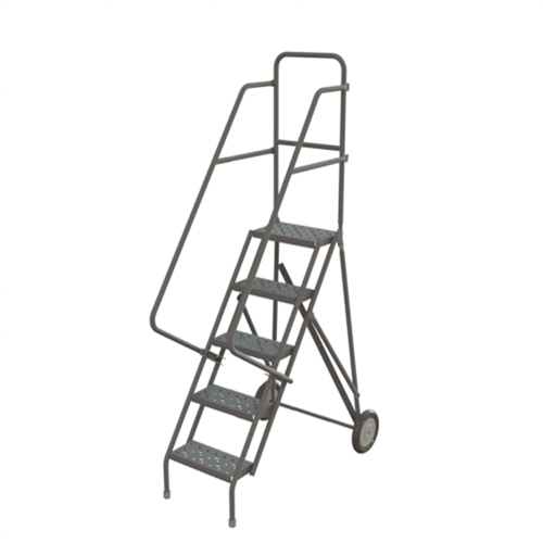 Steel Rolling Ladder, 5 Steps, 16" Step Width, 50" Platform Height, Steel Stor-it Systems