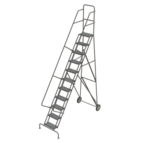 Rolling Ladder, 11 Steps, Serrated, 116" High Stor-it Systems