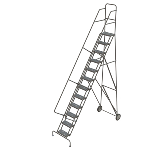 Rolling Ladder, 12 Steps, Serrated, 126" High Stor-it Systems