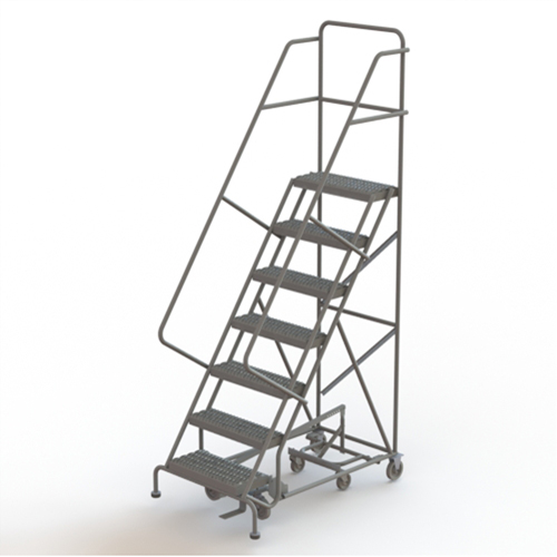 &eacute;chelles roulantes multidirectionnelles, 7 marches, Largeur de la marche 24", Hauteur de la plateforme 70", Acier Stor-it Systems