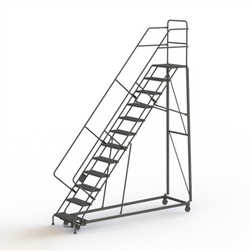Heavy Duty Safety Slope Ladder, 12 Steps, Perforated, 50° Incline, 120" High Stor-it Systems