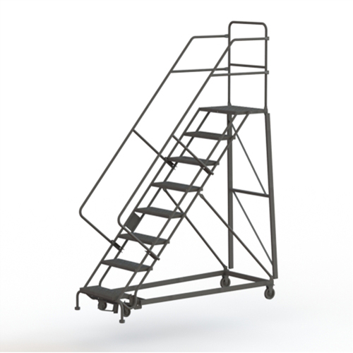 &eacute;chelles robustes en angle de s&eacute;curit&eacute;, 8 marches, Stri&eacute;, Inclinaison 50°, Hauteur 80" Stor-it Systems