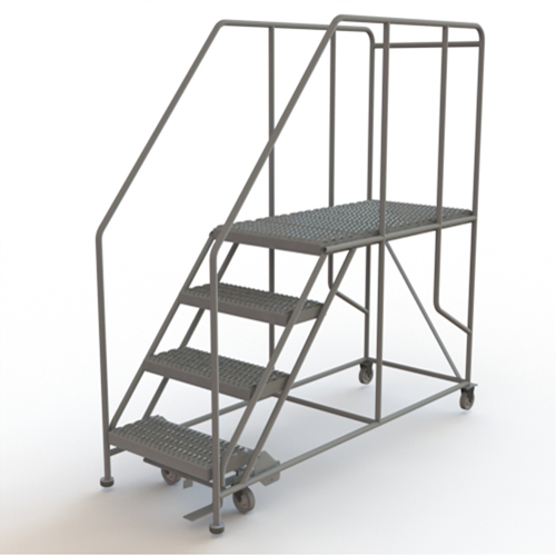 Plateforme de travail mobile, Acier, 4 Marches, 40" ha, 47" p, 24" Marche, Stri&eacute; Stor-it Systems