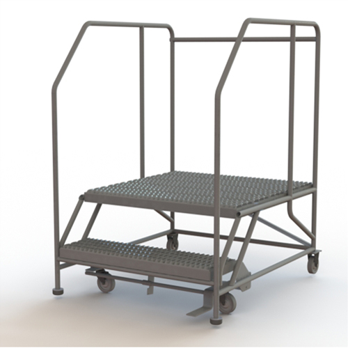 Mobile Work Platform, Steel, 2 Steps, 20" H, 36" D, 36" Step, Serrated Stor-it Systems